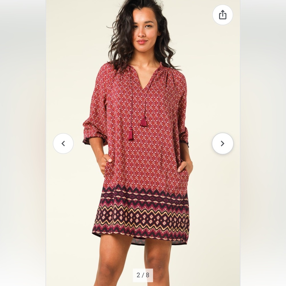 Vanessa Bruno Abigaelle Peasant Boho Flowy Designer Dress, Size 40/8